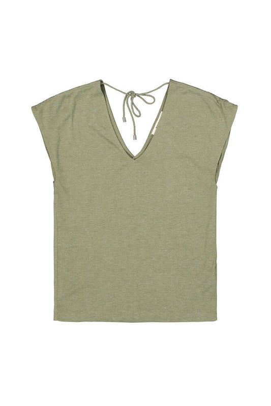 Garcia V-neck Top - Olive Breeze