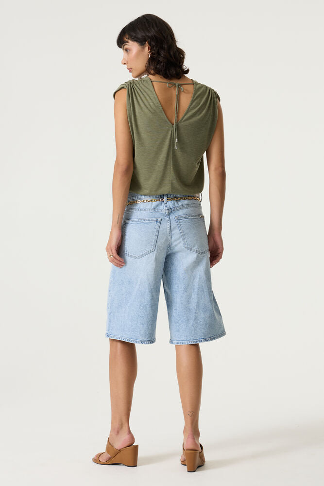 Garcia V-neck Top - Olive Breeze