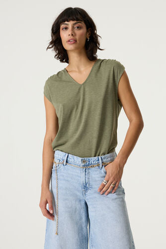 Garcia V-neck Top - Olive Breeze