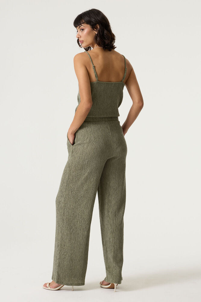 Garcia Crinkle Pants - Olive Breeze