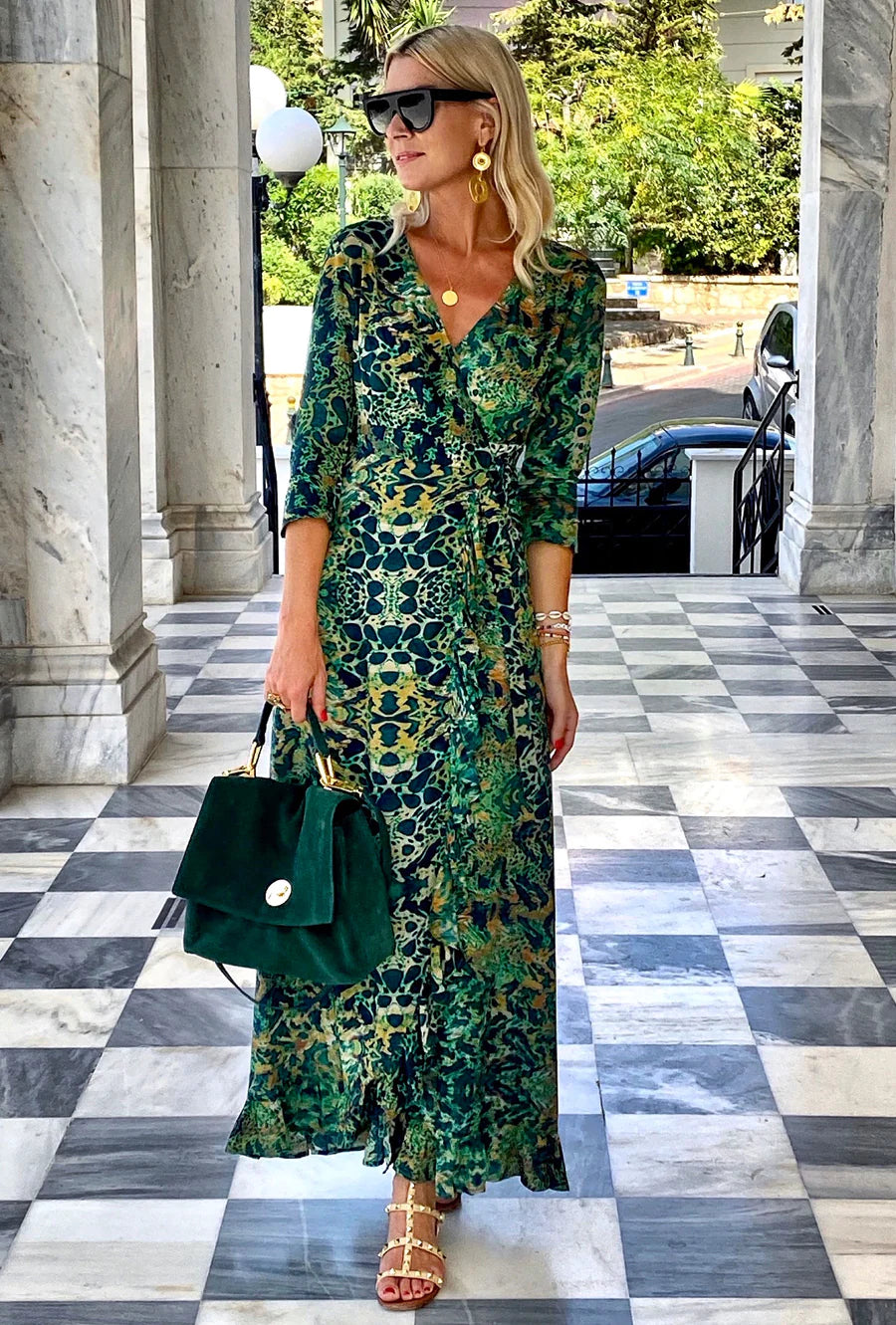 Sophia Alexia Emerald Leopard Dress