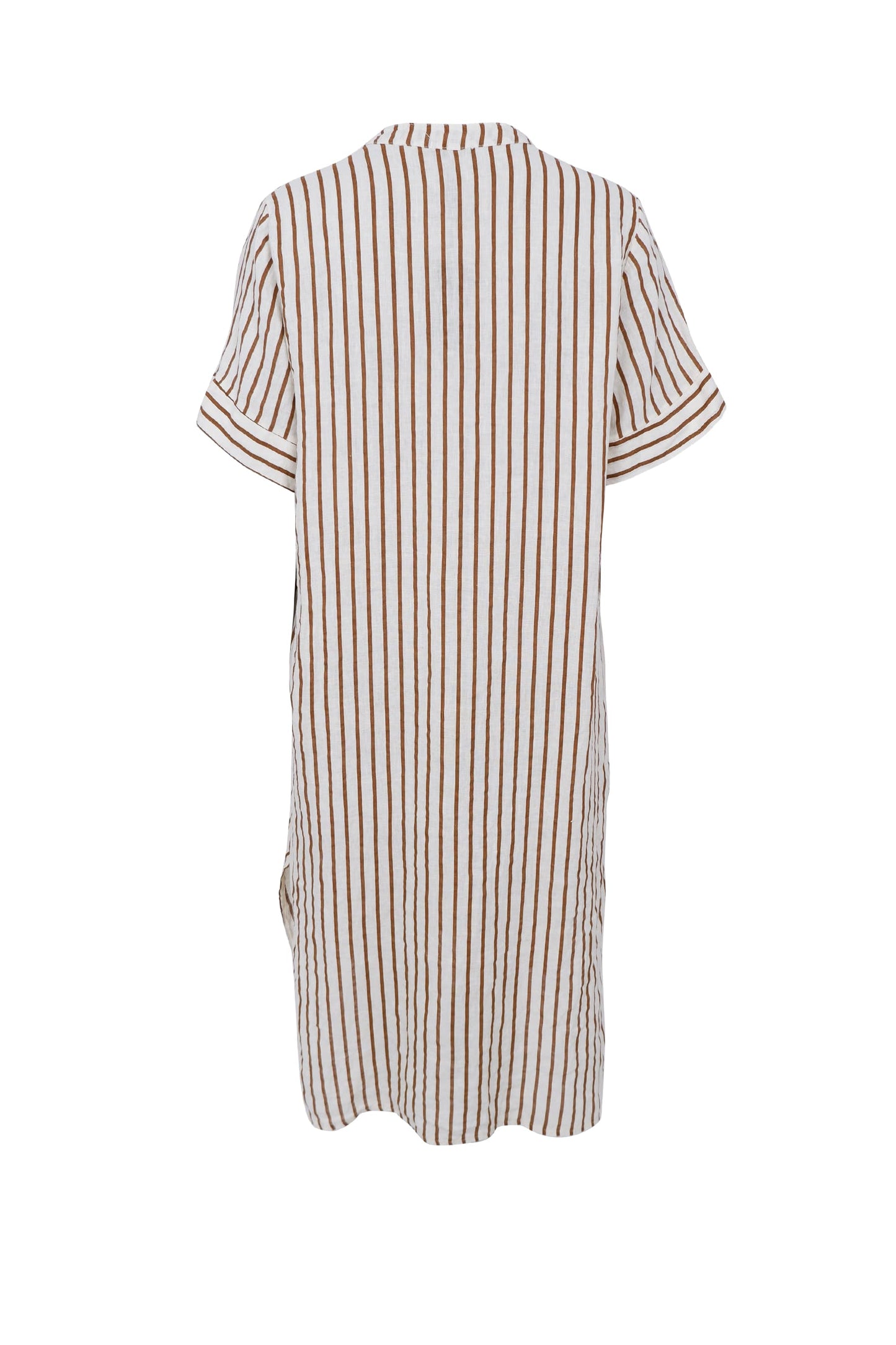 BC Melina Long Linen Dress - Camel Stripe