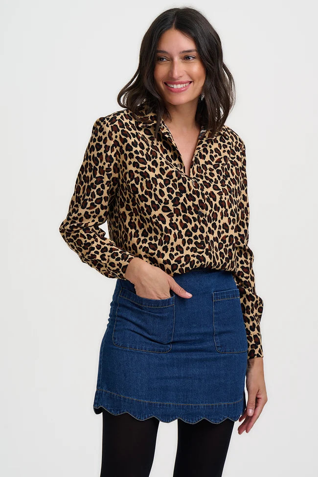 Cicely Cord Shirt - Leopard Cord