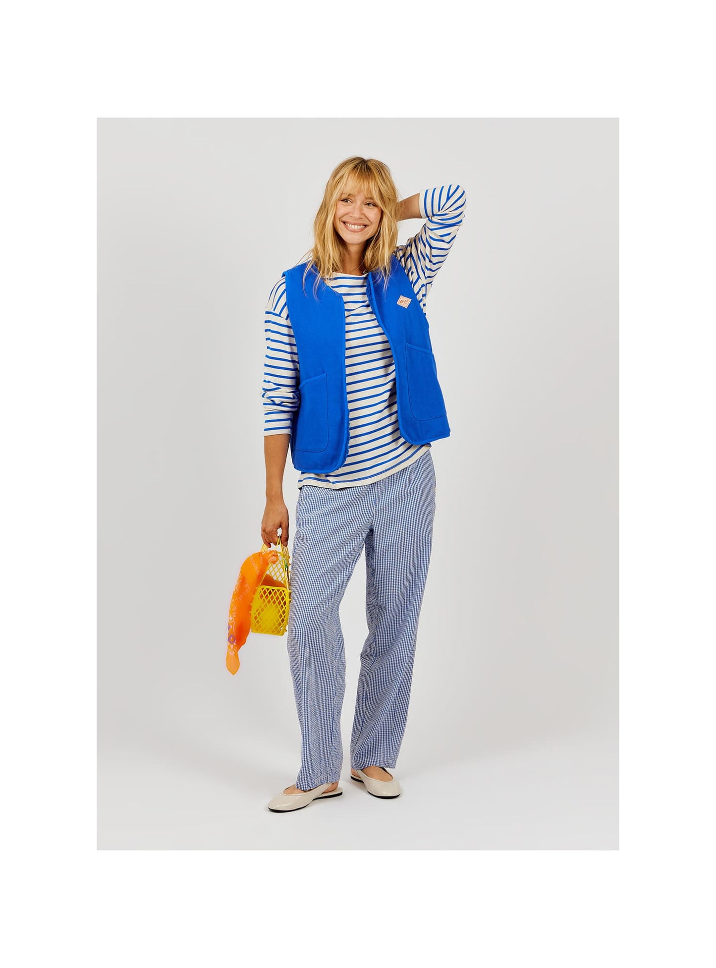 AP Gingham Trousers - Cobalt