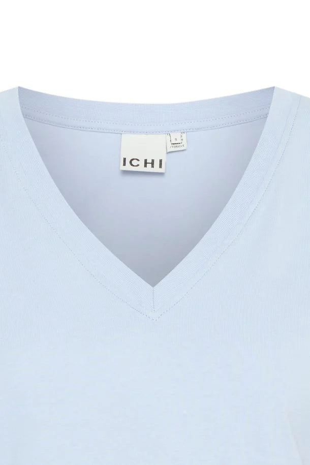 ICHI Palmer V-Neck Tee - Zen Blue