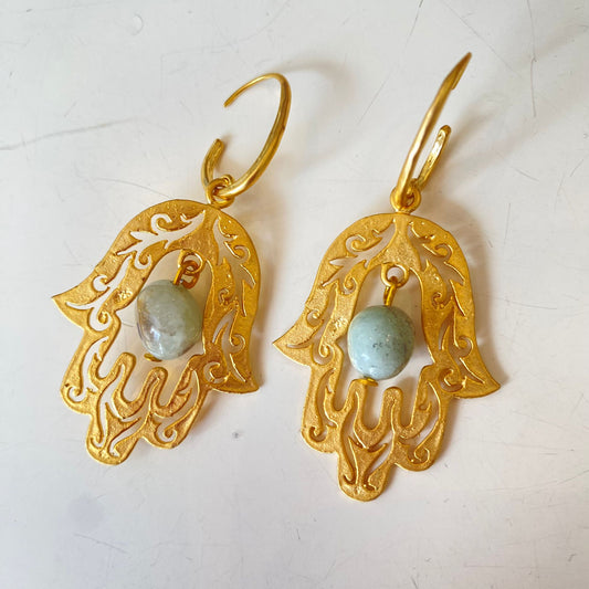 DW Hamsa earrings - gold