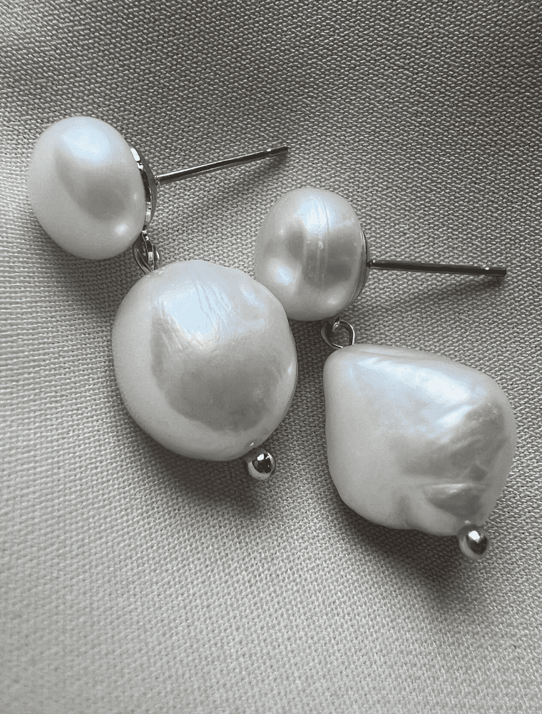 Olia Avery earrings - pearl/gold