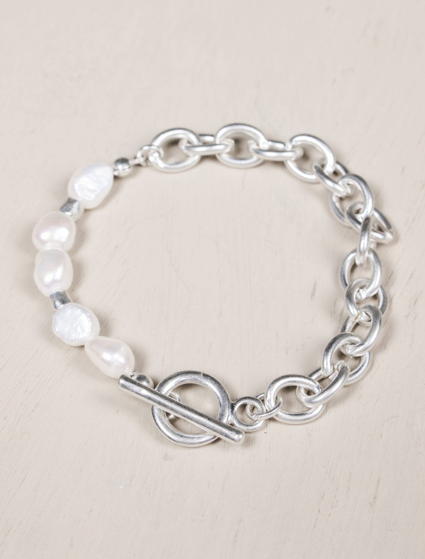Olia Flora Bracelet - silver/pearl