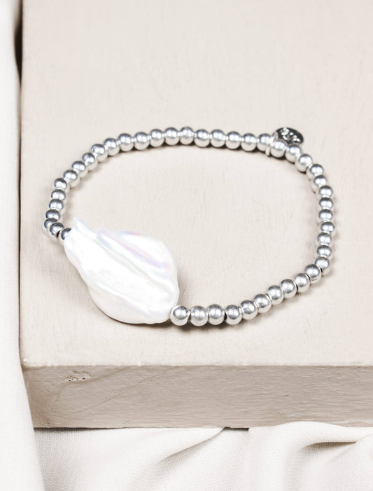 Olia Ocean Bracelet - silver/pearl