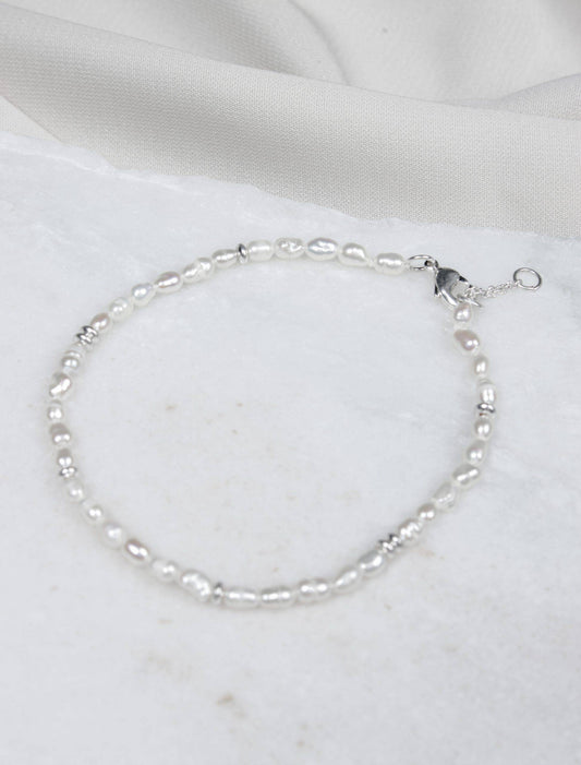 Olia nina bracelet - silver/pearl