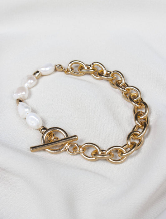 Olia Flora Bracelet - gold/pearl