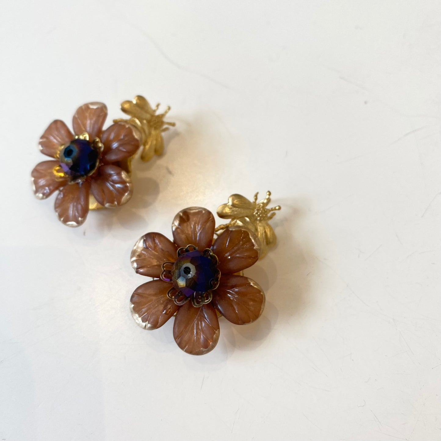 DW Flower Earrings - toffee