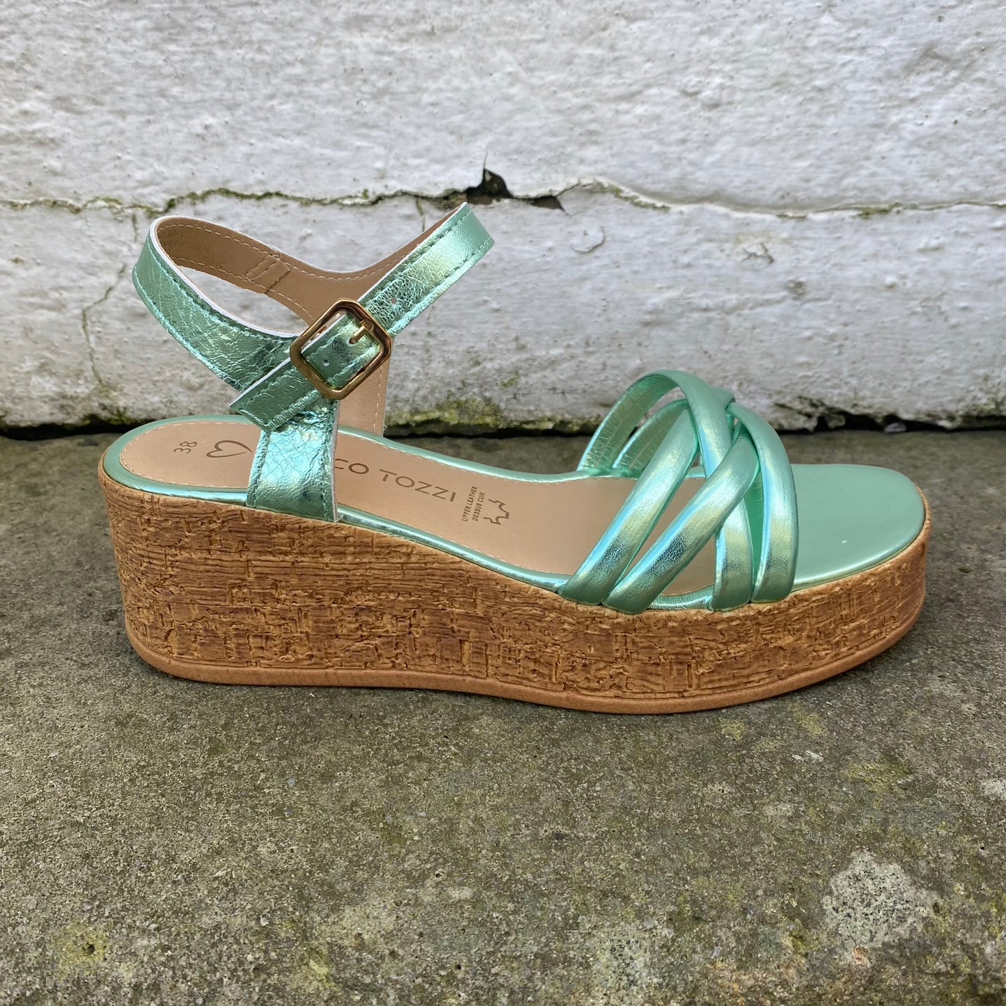 Marco Tozzi Metallic Wedge Sandals - 2 colours
