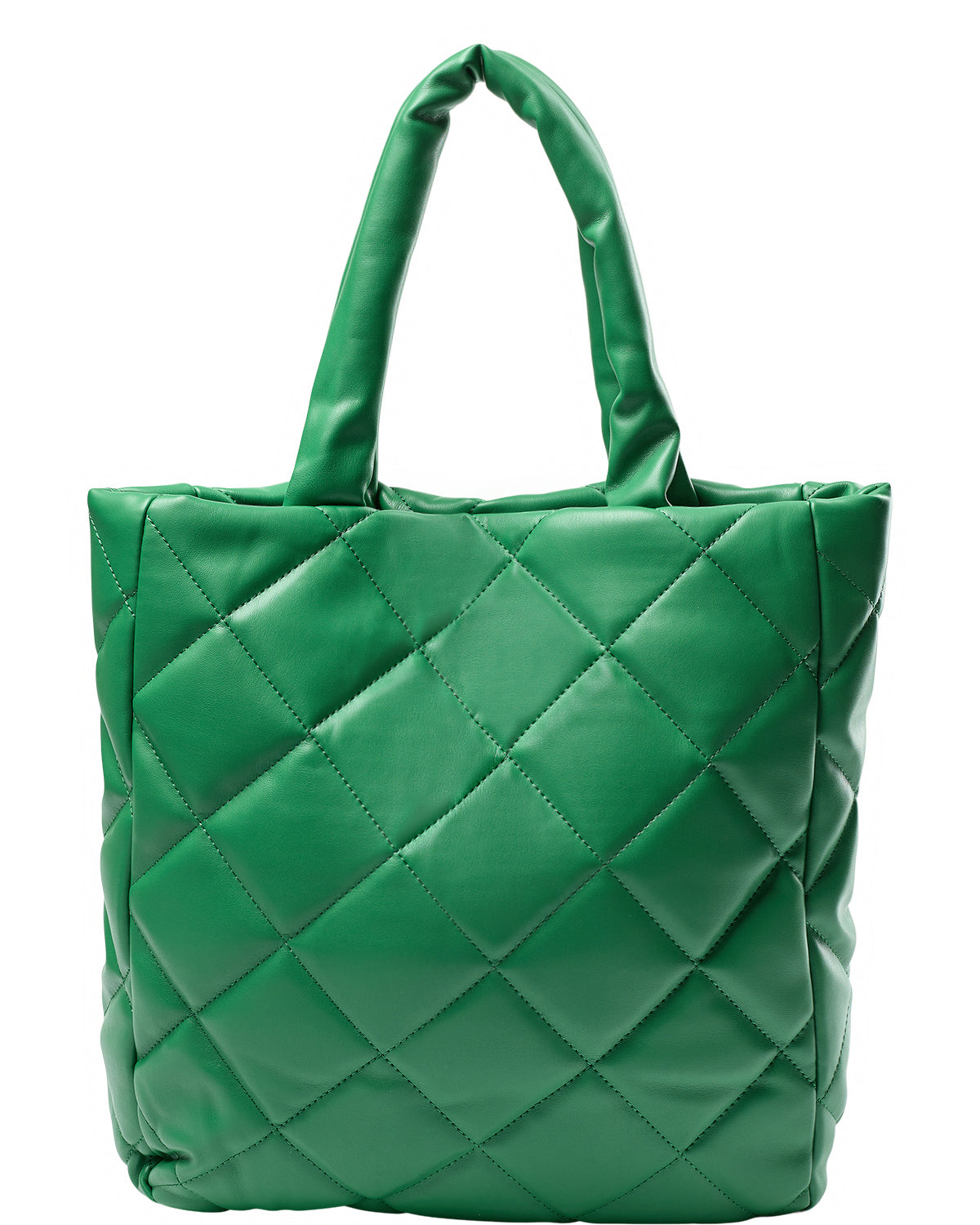 Quilted shopper - green