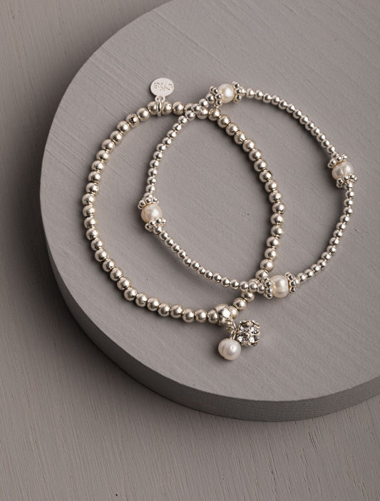 Olia Callie Bracelet - silver/pearl